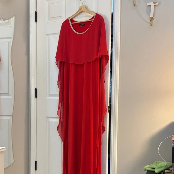 GLAMOUR Elegant Red Women's Maxi Dress - 14 - Picture 1 of 8